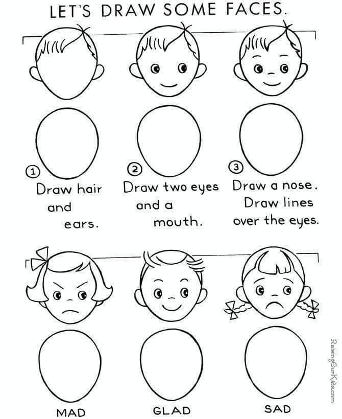 تعليم رسم الوجه للاطفال